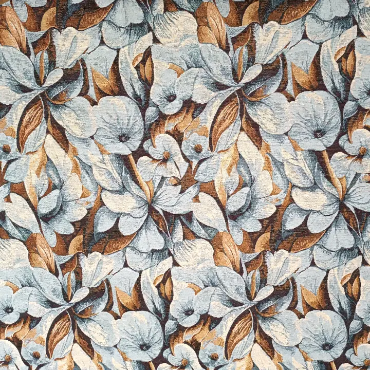 Lafabricadelastelas- Gobelino Jacquard dibujo lirios,flores alta definición , tela por metros .Tapicería, resistente, opaco, alta calidad, cortinas, cojines, colchas, bolsos. - 1