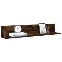 vidaXL Estantes de pared 2 uds madera 100x16,5x16,5 cm en color Gris hormigón/Negro/Marrón roble y más | práctico organizador multiusos diseño compacto funcional - details 3