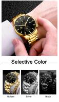 Reloj De Hombre Moda Negocios Cuarzo Tres Ojos Falsos Calendario Acero Inoxidable Cinta Reloj De Pulsera Casual Resistente Al Agua - details 9