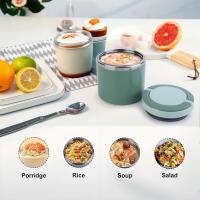Termo de acero inoxidable para alimentos, 1 L, a prueba de fugas, termo para alimentos, recipiente térmico con asa (verde) - details 2
