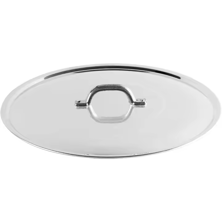 Tapa plana con ASA, Borde y Puente, aluminio BLTF pesado, Plata pulida, 30 cm - 1