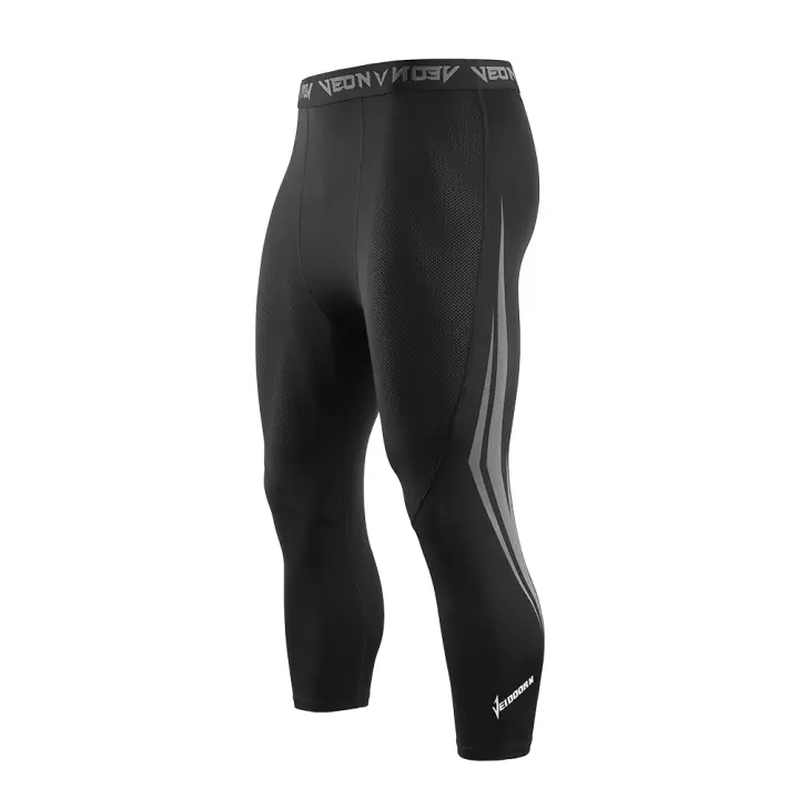 Pantalones De Compresión 3/4 Para Hombre Tights Leggings Base Capa Para Correr Deportes Activos Fitness Ropa Deportiva - 1