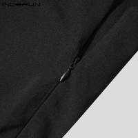 Nueva Conjunto De Ropa Para Hombres Estilo Musulmán Con Mangas Bajadas Pliegues Cuello Medio Media Longitud Pantalones Sueltos 2 Piezas Tallas S-5XL INCERUN 2024 - details 17