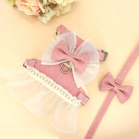 Set De Correa Y Arnes Para Gato Con Diadema Vestido De Princesa Para Chihuahua Y Teddy Gatos Pequeños De Nylon Tallas XS/S/M Colores Rosa/Azul - details 4