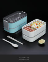 Caja De Almuerzo De Acero Inoxidable 304 Para Adultos Y Niños Escuela Oficina 1/2 Capas Microwaviable Portátil Contenedores De Alimentos Con Cuadrícula Bento - details 15
