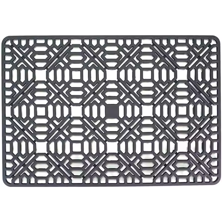 Alfombrilla antideslizante para fregadero de cocina, Protector para parte inferior, de acero inoxidable o porcelana, gris silicona, resistente al calor - 1