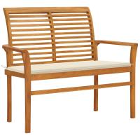 vidaXL Banco de jardín madera maciza de teca con cojín 112 cm en color Negro/Antracita/Crema y más | acolchados duraderos para sofás de jardín terraza exterior - details 2
