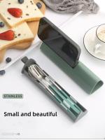 Juego De Utensilios De Cocina Reutilizable De Acero Inoxidable 304 Para Viajes Y Camping Incluye Cuchillo Fork Cuchara Y Chopsticks Con Estuche Portátil - details 1