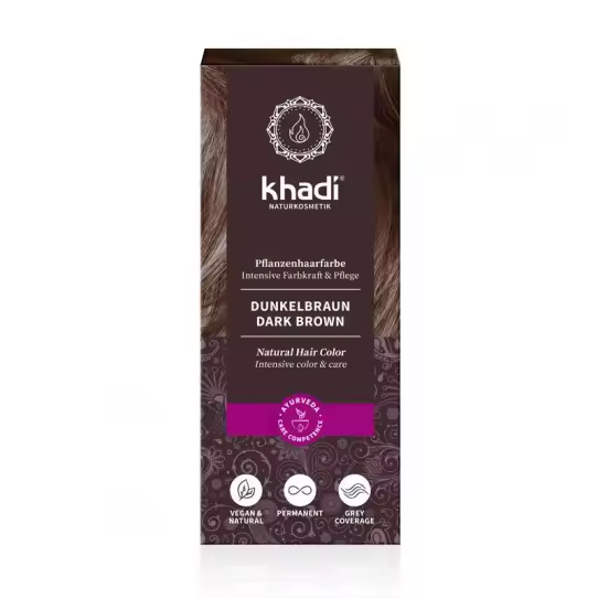 Tinte herbal Castaño Oscuro 100g Khadi - 1