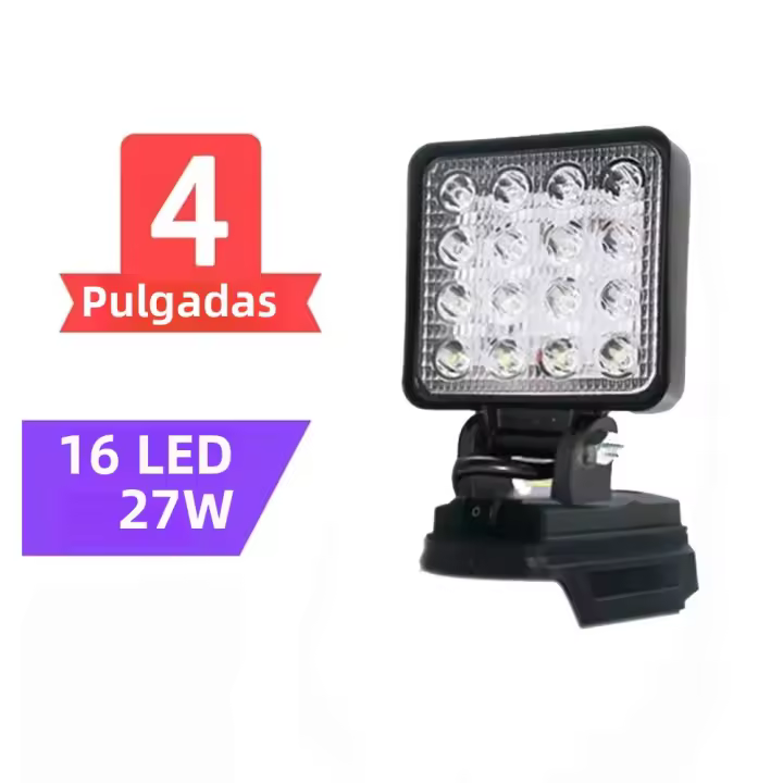 Spotlight LED Portátil De Batería Recargable Para Exterior Y Emergencias Herramientas Manuales Para Pesca Y Trabajo Compatible Con Batería Makita 18V Tamaños 3/4/5/8 Pulgadas - 1