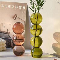 Vaso De Cristal Estilo Japonés Y Nórdico Para Decoración Del Hogar Vaso Sférico Pequeño Con Flecos Creativos Y Borlas Decorativo Para Sala De Estar - details 1