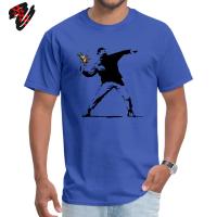 Camiseta Hombre Banksy Flower Thrower 100% Algodón Casual Estilo Rebelde Arte De Calle Talla Grande Camiseta Graphic Transpirable Ligera Secado Rápido - details 6