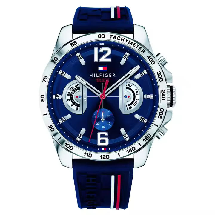 Reloj Tommy Hilfiger Hombre Multiesfera de caucho azul - 1