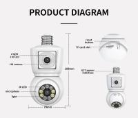 Cámara De Seguridad Exterior ICSEE 4K 8MP E27 Bombilla WiFi Con Lente Dual Pantalla Dual Audio Bidireccional Visión Nocturna Color Cámara IP Para Interior Y Exterior - details 0