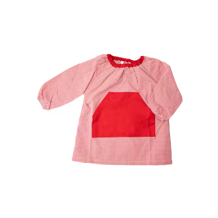 Various Bata Escolar  Niño o Niña Babi Escolar Infantil para Guardería y Colegio con un solo Bolsillo Grande de cuadros pequeños multicolor - 1