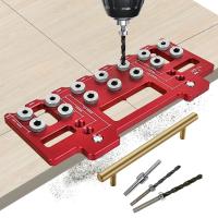Kit De Juego De Herramientas Para Agujeros Rectos Y Bolsillo En Aluminio Locator De Agujeros De Punzón De Arco Iris Guía De Perforación Para Estante Juego De Herramientas De Carpintería DIY - details 0