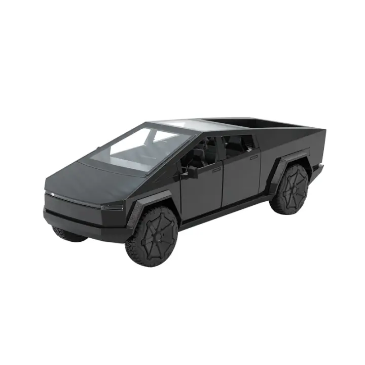 Modelo De Camión Tesla En Escala 1:32 Para Niños Juguete De Coche De Metal Con Sonido Y Luz Puerta Trasera Abre Y Cierra Regalo Para Fiestas - 1