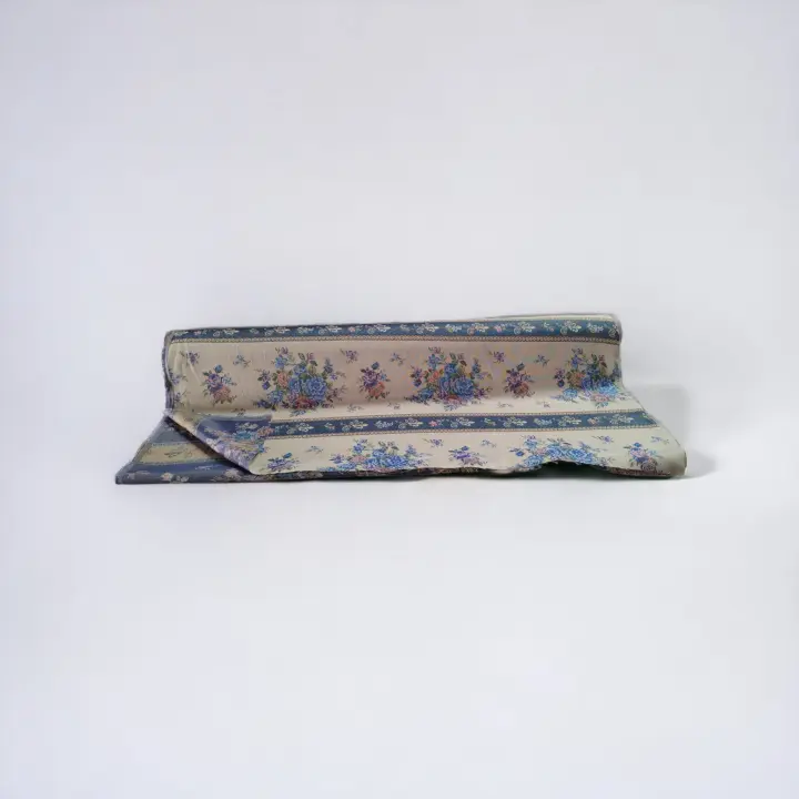 Mercatienda Cortinas Puerta Exterior por Metros, Alpujarreña de Tejido Jacquard - Dibujo Ramos Azules, 280cm de Alto - Ancho Personalizable - 1