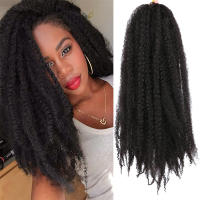 Pelo Sintético Marley Para Tejido De Cabello En Afro Kinky Largo Crochet Extensiones De Fibra Para Crear Peinados Twisted Braiding - details 1