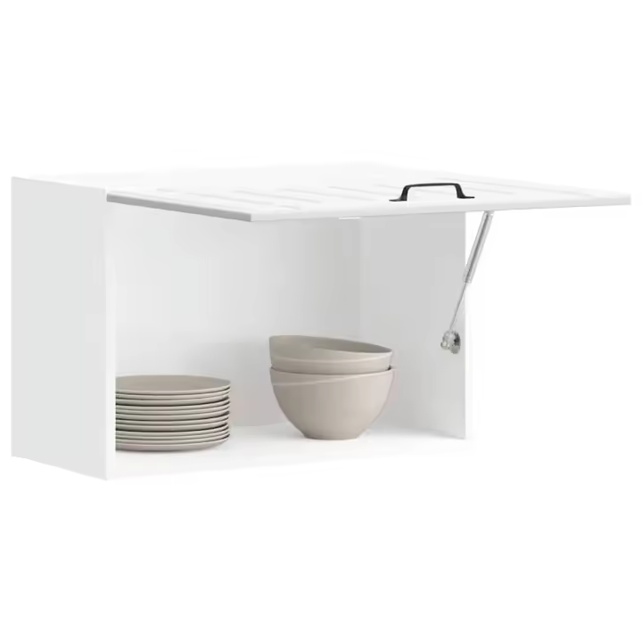 vidaXL Armario de pared de cocina Lucca madera ingeniería blanca en color Blanco/Roble ahumado/Roble Sonoma y más | almacenamiento funcional diseño moderno para baño dormitorio sala - 1