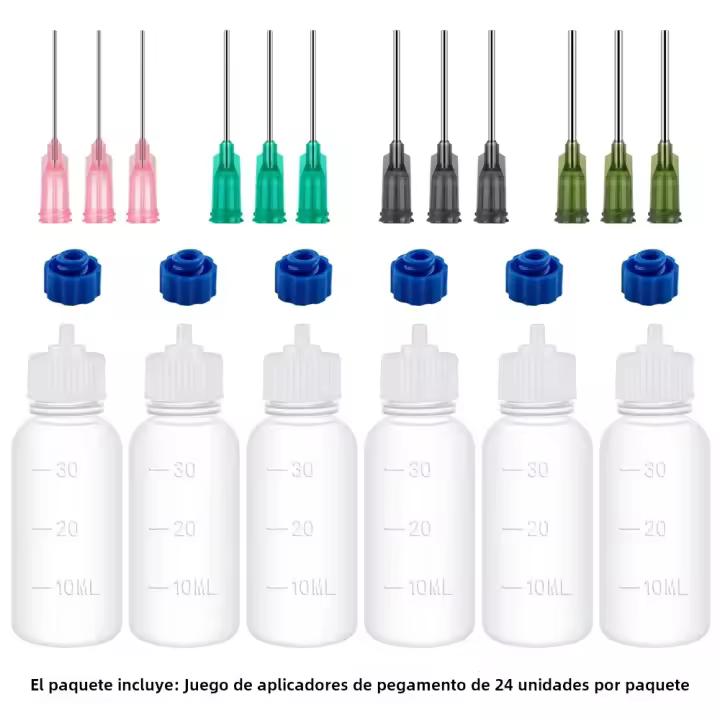 Juego De 24 Botellas De Sujeción Fina De 30ml Con Tiras De Aguja Set De Aplicadores Precisos Para Manualidades Y Almacenamiento De Artesanía - 1