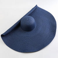 Sombrero De Playa Para Mujer Grande Y Plegable Con Protección UV Sombrilla De Verano De Paja Estilo Casual Para Bodas - details 12