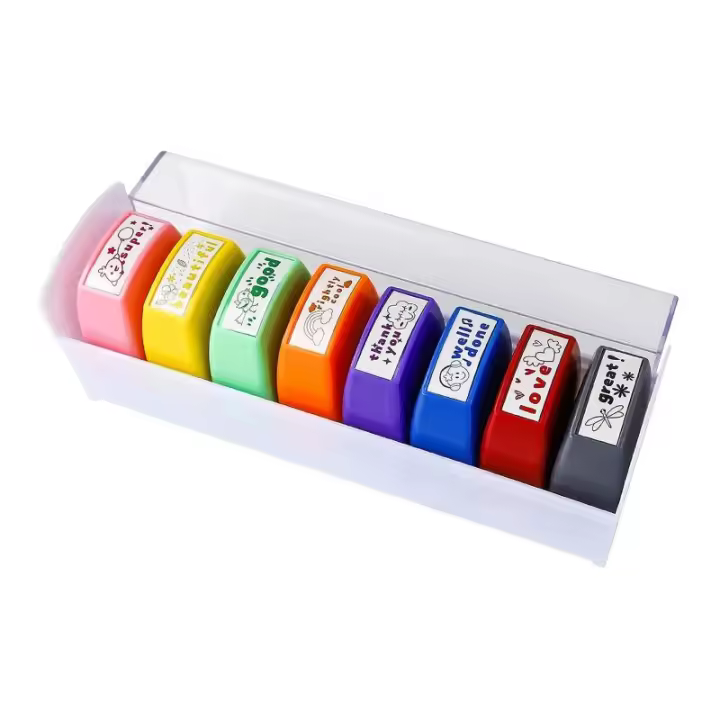 Juego De 8 Estampillas Para Profesor Incentivo Y Motivación Regalos Para Clase Escuela Oficina Educativa Para Niños Con Almacenamiento - 1
