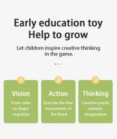 Juego Educativo Montessori Para Niños Pequeños Tablero De Palos Con Mezquitas Bloques De Encaje Juego Creativo De Hilo Color Cognición Juguetes Educativos - details 1