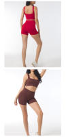 Short Deportivo mujer sin costura, High Belt, algodón, yoga y fitness - details 8