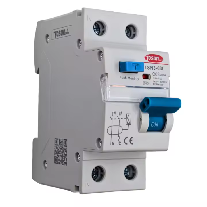 Disyuntor diferencial + magnetotérmico TosunLux 1P+N 63A 30mA Tipo AC - 1