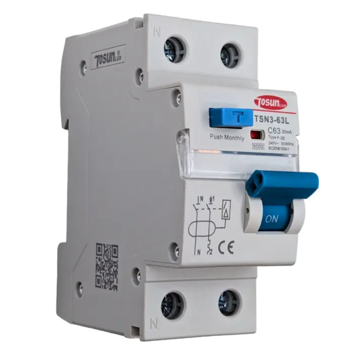 Disyuntor diferencial + magnetotérmico TosunLux 1P+N 63A 30mA Tipo AC - 1