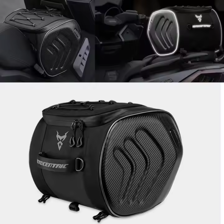 Bolsa De Viaje Para Motocicleta Grande 22L/30L Impermeable Expansible Accesorios De Moto Bolsa De Asiento Trasero Para Viajes Al Aire Libre - 1