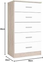 Sinfonier 5 cajones Color Sahara/Blanco Mate 90x50x33 cm - details 1