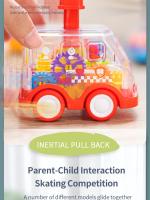 Coche De Juguete Para Bebés Con Engranajes Transparentes Y Fuerza De Arrastre Regalo De Cumpleaños Para Niños Y Niñas Coche De Plástico ABS Sin Batería Colorido - details 13