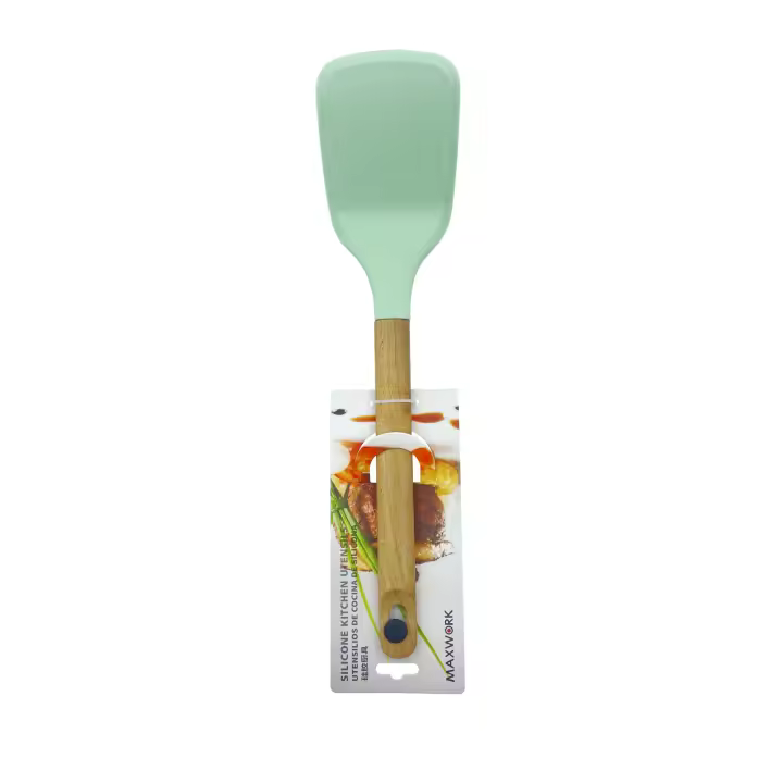 MAXWORK Espátula de silicona 36cm con mango de madera, utensilios de cocina resistente al calor - 1