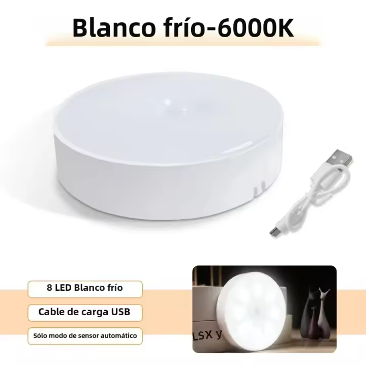 Lámpara Nocturna LED Con Sensor De Movimiento Recargable USB Base Magnética Para Cocina Dormitorio Iluminación De Pared Escaleras - 1