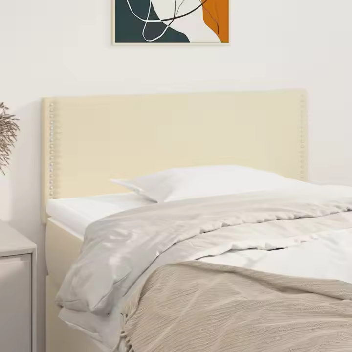 vidaXL Cabecero de cuero sintético color crema 100x5x78/88 cm - 1