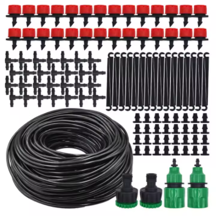 Sistema De Riego Por Drip Automático Portátil 20M Con Reguladores Ajustables Y Riegos Por Misting Kit De Riego Para Jardín Con Mangueira - 1