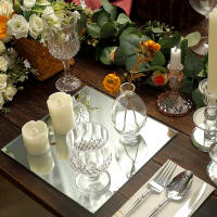 Placa De Espejo De Acrílico Cuadrada 1PC Decoración Para Mesa De Comedor Centro De Mesa Para Bodas Cumpleaños Y Fiesta - details 1