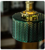 Lámpara Colgante De Vidrio Con Estampado Verde E27 Para Restaurante Cocina Comedor Café Lámpara Colgante Para Dormitorio Con Cepillo De Acero - details 12
