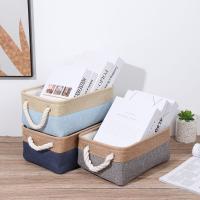 Cesta De Almacenamiento De Ropa Para Bebé Organizador De Lino Plegable Para Calcetines Sujetadores Y Juguetes En Colores Gris Azul Oscuro Café Rosa Beige Verde - details 3