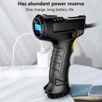 Compresor de aire portátil, bomba inflable inalámbrica con cable de 120 W, inflador de neumáticos digital portátil para coche, bicicleta y balones - details 1