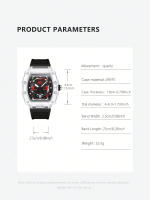 Reloj De Cuarzo Para Hombre Con Caja Transparente Correa De Silicona Manos Luminosas Calendaría Estilo Deportivo Relajado - details 5