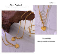Collar de cadena con colgante de corazón Vintage para mujer, cadena de suéter de Color, joyería para mujer collar con colgante de corazón para mujer, cadena fina de acero inoxidable 316L, Color dorado, joyería para el cuello para niñas, regalos de moda - details 8