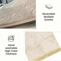 Alfombra De Oración De Espuma Espesada Con Borla Y Diseño Emboss Suave Y Fácil De Llevar Se Puede Usar En Muchas Escenas Alfombra De Poliéster 100% Lavable a Mano - details 0