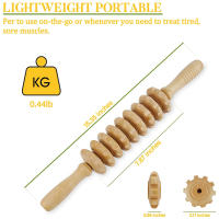Rodillo De Masaje De Madera Para Puntos Trigénicos Y Libro De Masaje Manual Para El Gimnasio Uso Doméstico Alivio De Músculos Dolorosos Y Cellulite - details 4