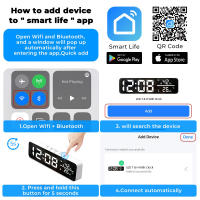 Reloj De Espejo WiFi Tuya Con Sensor De Temperatura Y Humedad Alarma USB Para Decoración De Sala De Estar Pantalla LED Tiempo Y Fecha - details 14
