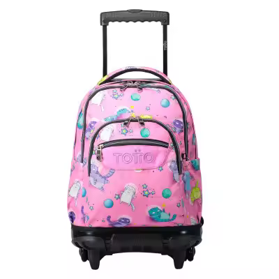 Mochila Totto ruedas Renglon Modelo Gatos Astronautas - 1