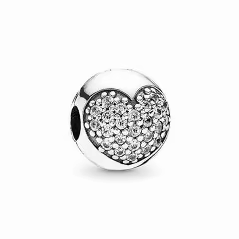 Charm Pandora Clip Corazón pavé Transparente 791053CZ - 1