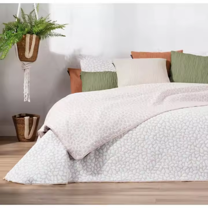 MANTEROL Colcha Cubrecama Jacquard Reversible con Cojines petalos - Maltes 905 - 1